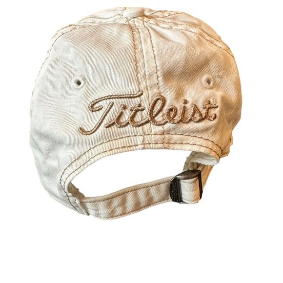 Titleist Golf Cap White Adjustable Strap Gold Embroidery Unisex One Size - Picture 6 of 10